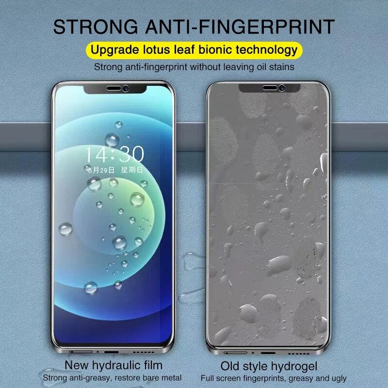 4 Stück Hydro gel folie mit voller Abdeckung auf dem für iPhone 13 12 11 14 15 pro max für iPhone xs max 6 7 8 plus 11 12 13 14 Displays chutz folie