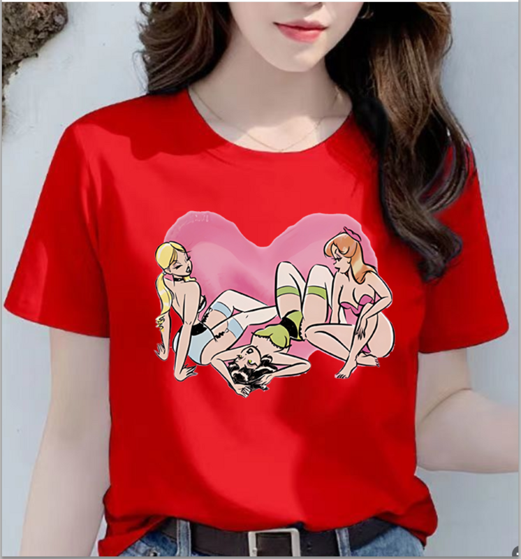 New Halloween Cartoon Funny Sweet Girly Short Sleev Tops Oversized T Shirt Harajuku Graphic Vintage Clothes  Pro Choice Tee