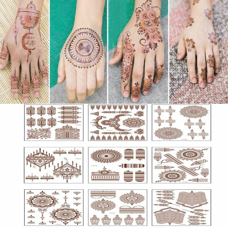 Временные тату-наклейки, Классическая хна/Мандала/индийская ручная Татуировка на руку, водостойкая ручная наклейка для рисования, аксессуары для боди-арта