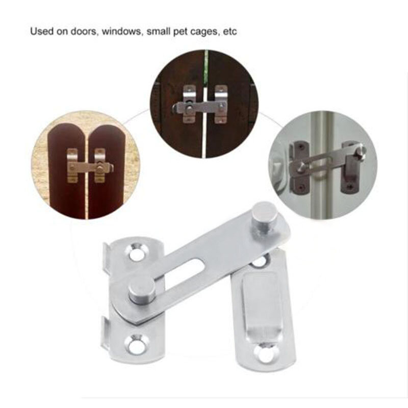 Safety Sliding Door Lock Secure tool Buckle Accessories Cage Gate Barn Window Portable Cabinet Stainless Steel