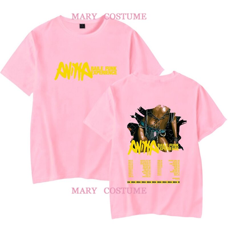 Anitta-Camiseta de Baile Funk Experience Tour2024 Unisex, Top de manga corta informal, tendencia