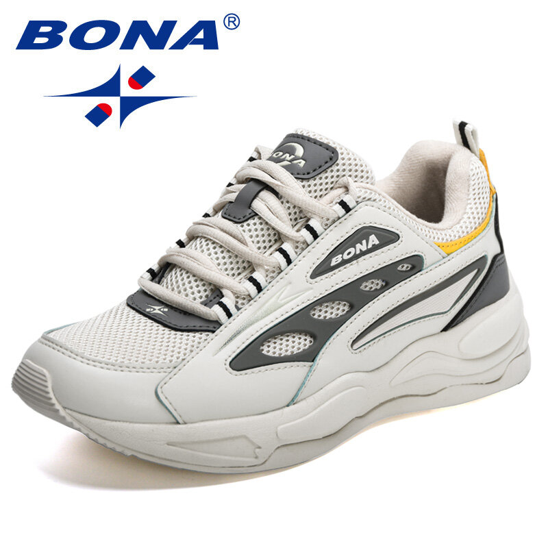BONA-Zapatillas deportivas de cuero para hombre, zapatos informales de senderismo, estilo y color aleatorios, bolso de la suerte