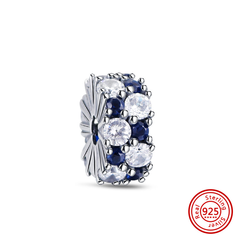 925 prata esterlina rosa cor azul cristal efervescence murano contas de vidro caber pandora encantos originais pulseiras jóias
