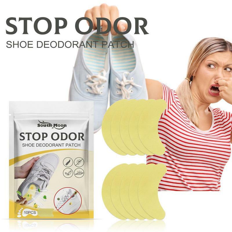 Parche desodorante para zapatos de piezas, pegatinas calmantes para pies, antibacterial, antitranspirante, 10 unidades