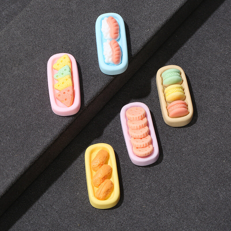 10pcs Cute Macarons Resin Foods Flatback Cabochon Beads For DIY Earrings Key Chains Fashion Jewelry Accessories 27mm Resin Cake