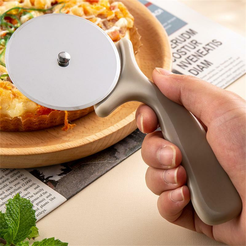 Pisau roda Pizza, pisau dapur besi anti karat tajam tahan lama, mudah dicuci, perlengkapan dapur memotong mudah
