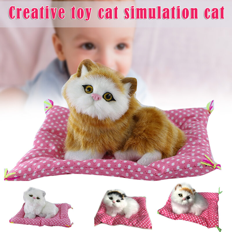 子供のためのリアルな子猫猫のシミュレーションおもちゃ,1ピース,動物のぬいぐるみ
