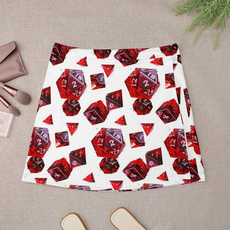 Mini-saia rubi com pedras preciosas para mulheres, roupas estilo coreano, verão