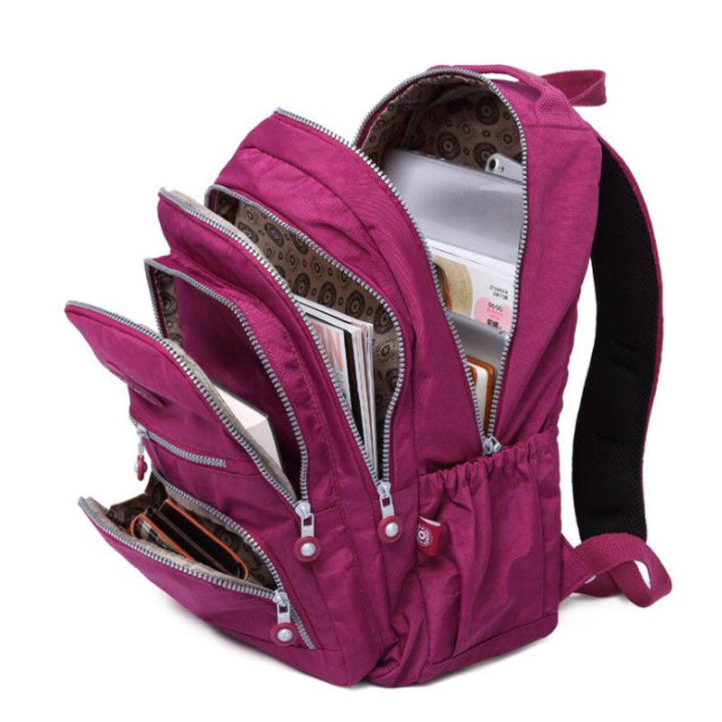 Mochila escolar de nailon para mujer, bolsa de viaje impermeable para ordenador portátil, Unisex, 2023