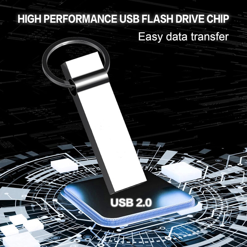 Unidad Flash USB de 2TB y 1TB, disco resistente al agua de 1000GB/2000GB con llavero, almacenamiento de datos grandes para ordenador/portátil