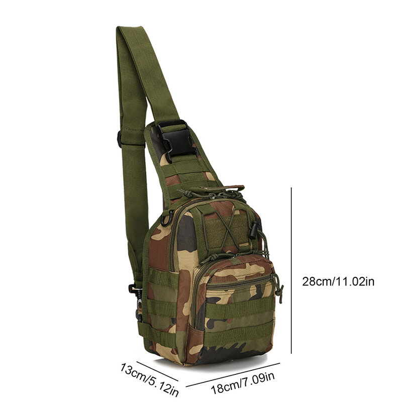 Bolso de hombro Oxford 600D, riñonera EDC Molle impermeable, mochila táctica militar, bolsa de pecho con cremallera multibolsillo para exteriores