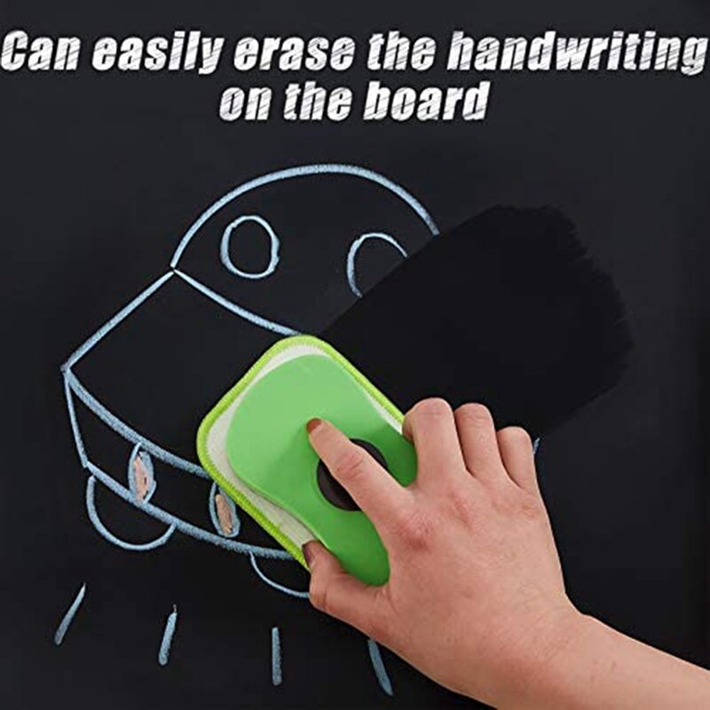 6 buah penghapus kapur mikrofiber dapat dicuci dan digunakan kembali papan tulis magnetik penghapus papan tulis dapat dilepas