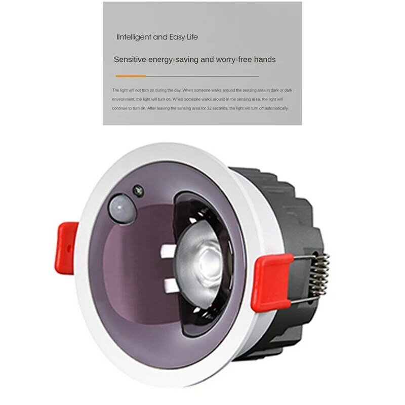 Anti-reflexo LED de indução Spotlight, estreito embutido, ultra-fino 9W LED Downlight para refeições, escritório, iluminação do quarto