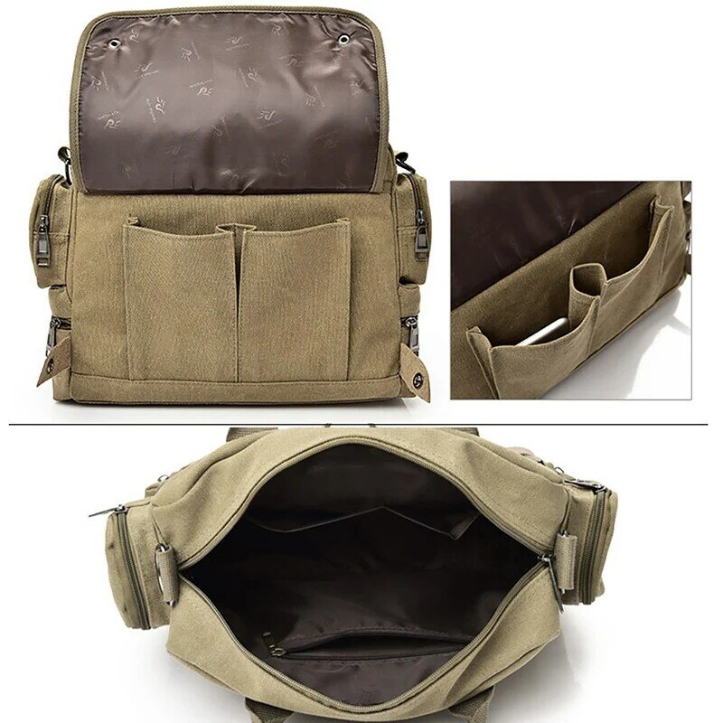 Multi-function Canvas Briefcase Bag Fashion Shoulder Bag For Men Business Casual Crossbody Messenger Bag Travel Bags ZXD6