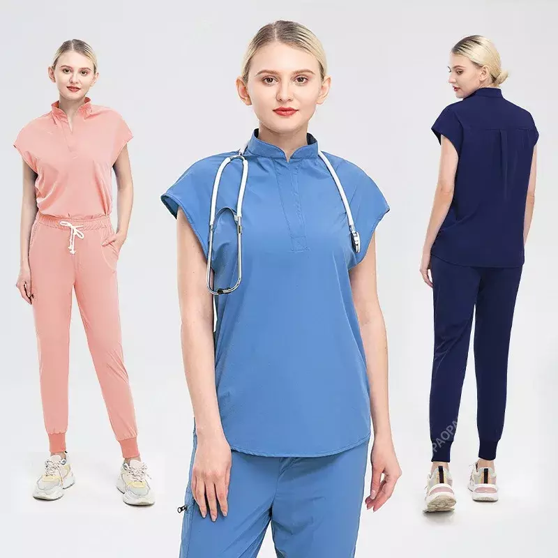 Neue Frauen medizinische Uniformen Peelings setzt Krankenhaus OP-Kleider Kurzarm Tops Hose Pflege zubehör Ärzte Kleidung