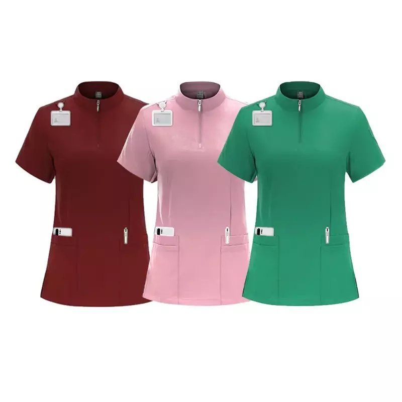 하이 퀄리티 병원 유니폼 도매 상의 및 바지, 의료 여성 간호 스크럽 유니폼 세트, 핫 세일