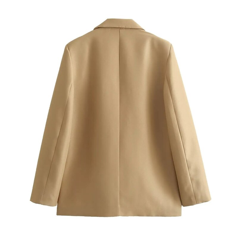 Casaco feminino de terno de manga longa vintage, casaco feminino, camiseta chique, moda bolso, novo, 2024