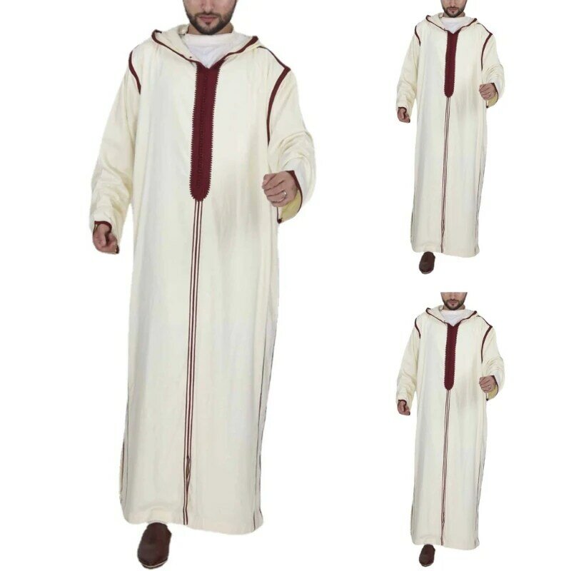 Herren islamische Kleidung arabische Robe Kaftan Robe ethnische Robe Langarm islamische Robe Kaftan Festival Kleidung für Männer Geschenk