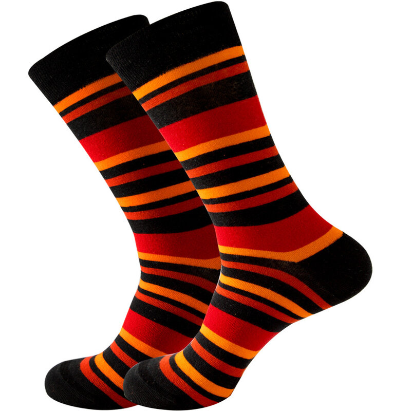 2022   Socks Men's Latest Design Middle tube Socks Autumn Socks Quality Business Geometric Lattice Colorful Mens Cotton Socks