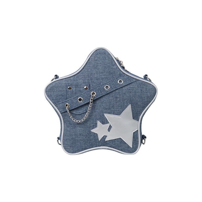 Xiuya-Bolso de hombro con forma de pentagrama para mujer, mochila transparente, exquisita, informal, Harajuku, Y2k, Lolita Jk