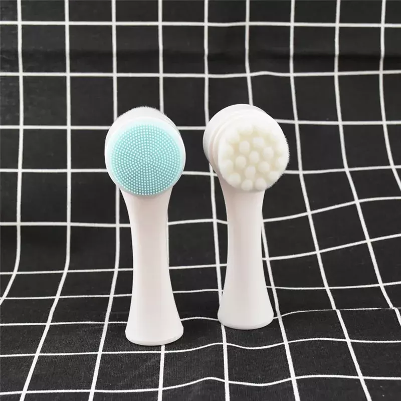1PC Double-Sided Silicone Facial Cleansing Brush Massager for Face Blackhead Exfoliating Removal Brush Makeup Skin Care Tool