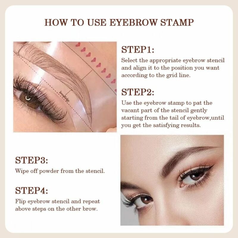 Natural Contourin Eyebrow Pen Brushes Waterproof Eyebrow Stamp One Step Shaping Makeup Set Brow Stamp Shaping Kit