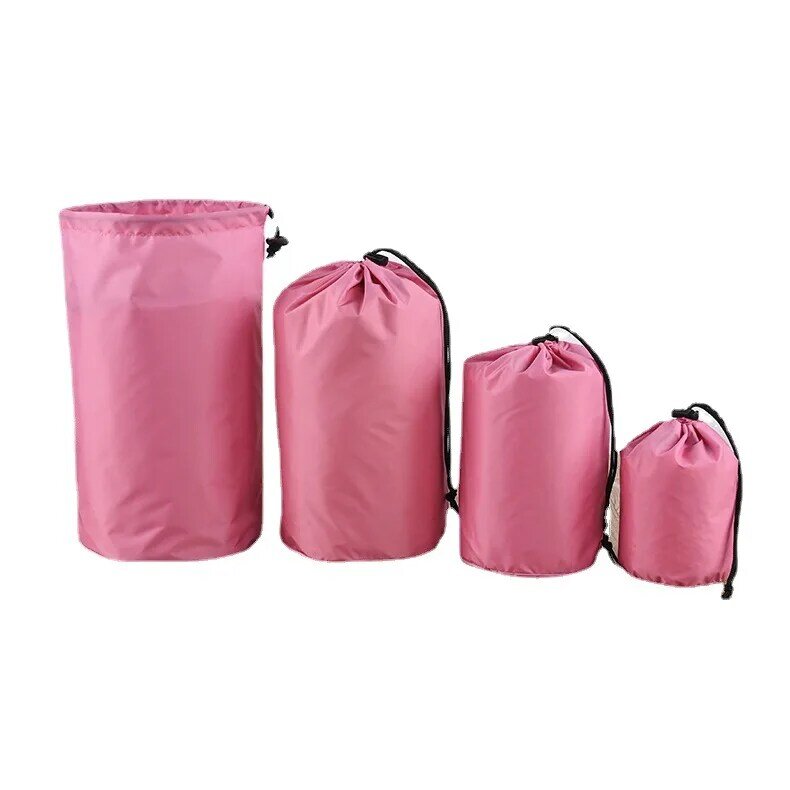 Paquete de cordón de fondo redondo, bolsa de almacenamiento de chaqueta de plumón, bolsa portátil de viaje, bolsa de embalaje de poliéster, protector solar