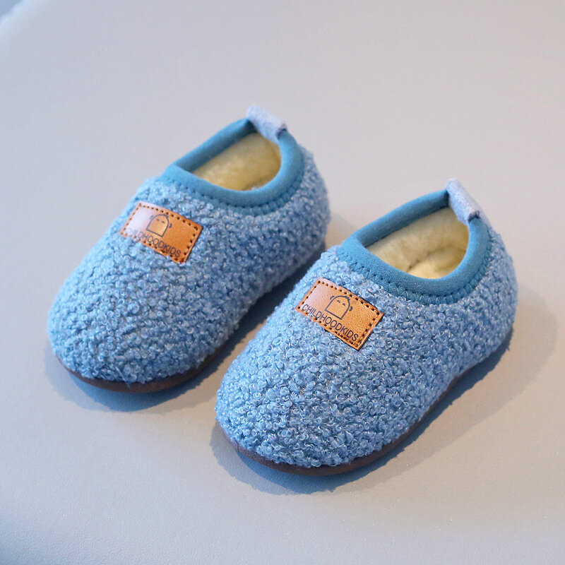 أحذية شتوية للأطفال الرضع ألوان متناسقة أحذية أطفال لطيفة دمية ناعمة أرضية للأطفال حذاء رياضي للأطفال الصغار الأولاد والبنات مشوا لأول مرة