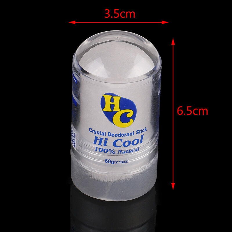 Deodoran stik aluminium portabel, penghilang ketiak kristal alami antikeringat