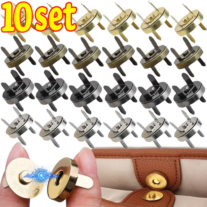 3/10set Invisible Magnetic Fastener No-stitch Bag Buttons Wallet Coat Handbags Magnetic Buckle Metal Luggage Parts Accessories