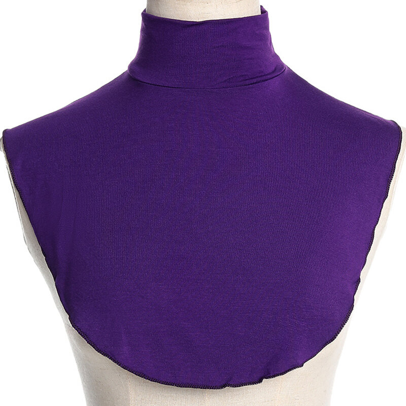 Cuello falso de Modal musulmán para mujer, extensiones de Hijab islámico, cuello alto, cubierta de cuello alto, calentador, Color sólido brillante, medio Top, nuevo