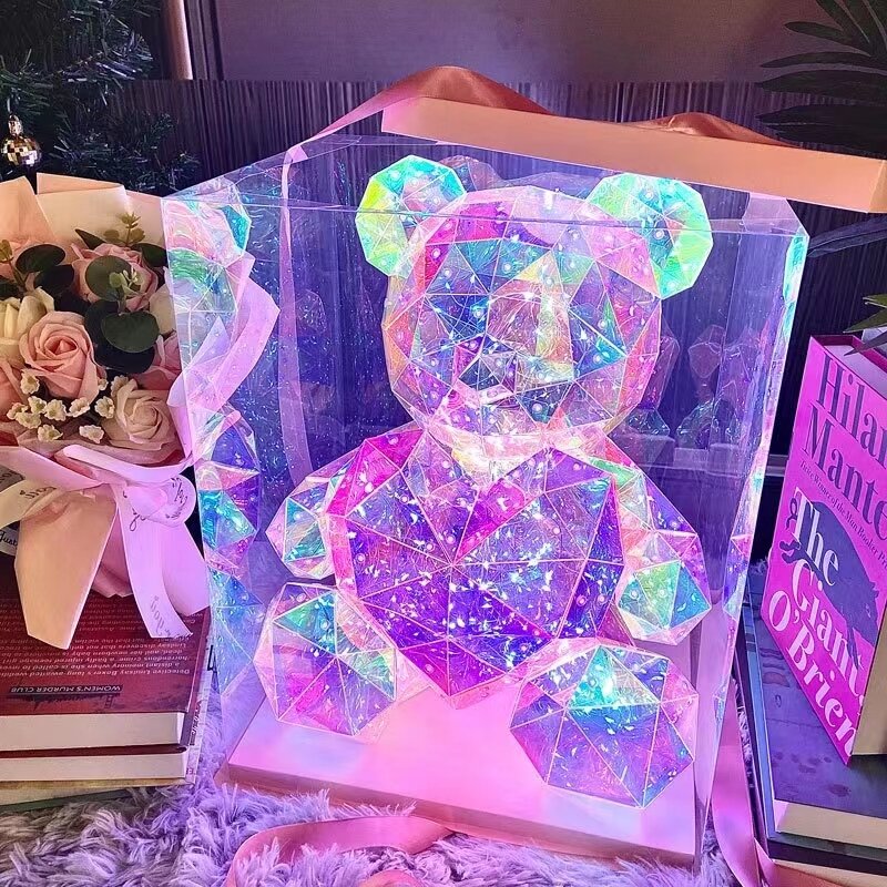 30cm Teddy Bear Doll lampada regalo colorata scintillante sorpresa romantica LED regalo luce ragazze compleanno san valentino arredamento camera da letto