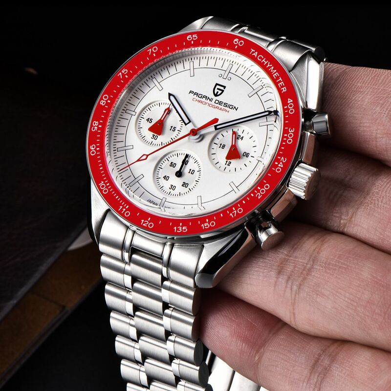 นาฬิกาข้อมือควอตซ์สำหรับผู้ชายดีไซน์2024ใหม่ AK นาฬิกาข้อมือควอทซ์หรูสำหรับผู้ชายระบบจับเวลาความเร็วสูงอัตโนมัติดีไซน์แบบไพลิน
