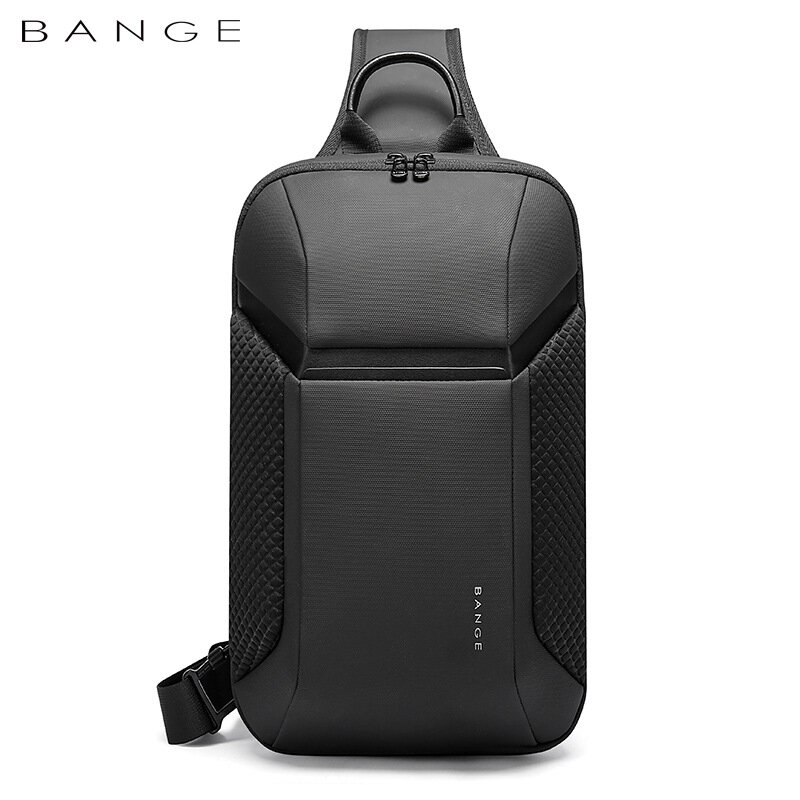 Bange-男性用多機能オックスフォードクロスボディバッグ,盗難防止ショルダーストラップ,チェストパック,USB充電器,短いトラベルバッグ