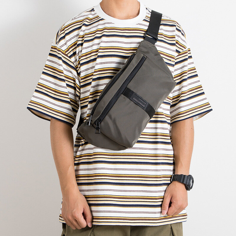 Saco impermeável do sling do nylon para homens, sacos crossbody, peito, biking, esportes, casual, INS Trend, japonês, homens