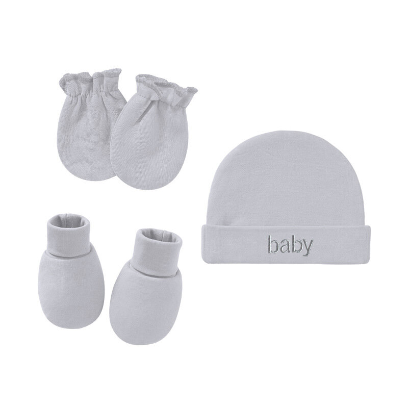 Cappello neonato + guanti + calzini Set per neonato e ragazza cotone autunno fotografia Casual puntelli copricapo morbido berretto da notte infantile moda
