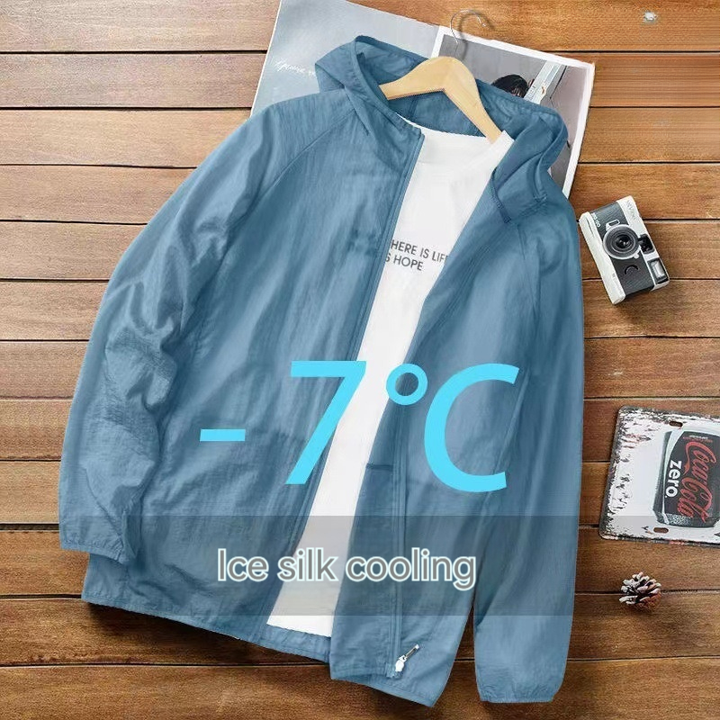 2024 New Summer Sunscreen Clothes for Men and Women Ice Feel Lightweight and Ice Silk Size Men's Fishing Clothes Sunscreen Coat