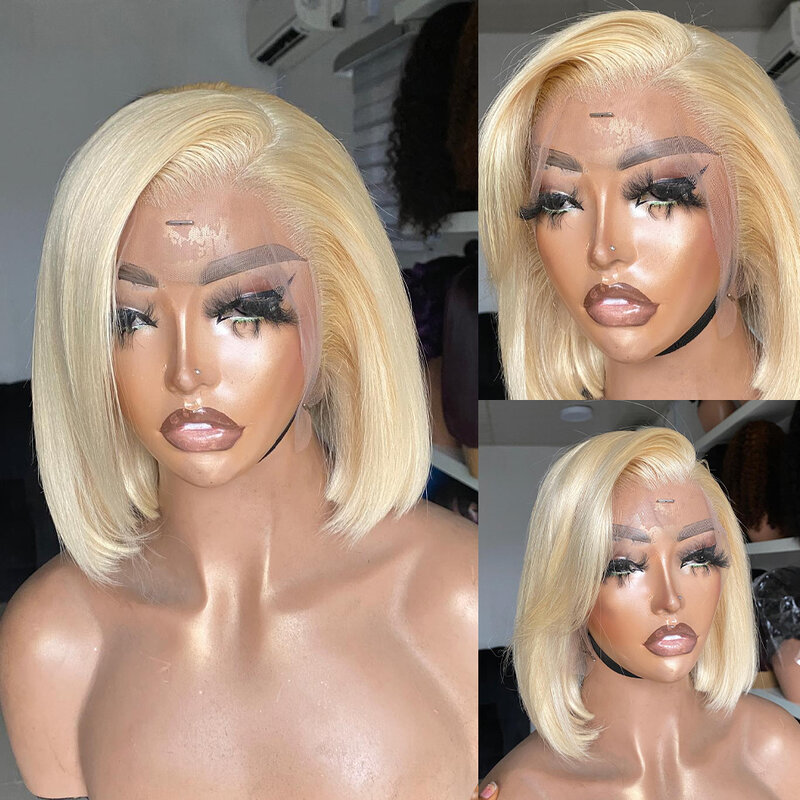 Sophia-Perruque Bob Lace Front Wig naturelle, cheveux lisses, blond miel 250, 13x4, 13x6, densité 613, perruque pour femmes