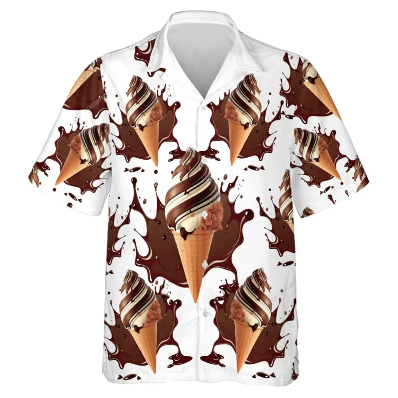Camisetas de manga corta con estampado 3D para hombre, camisas masculinas holgadas y transpirables, a la moda, para fiesta en la playa, Verano