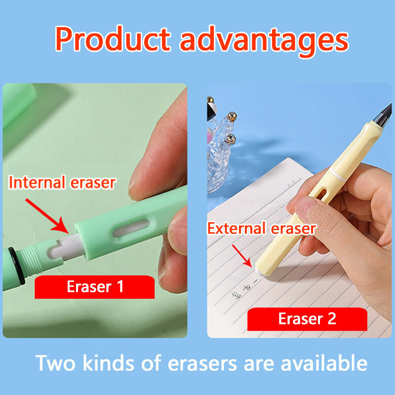 Double Eraser Eternal Pencil Set, Art Sketch Pintura, Ferramentas de Design, Material Escolar, Papelaria Presentes, 37, 53Pcs
