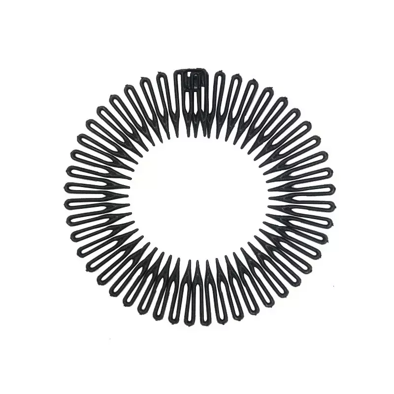 Diadema de plástico de círculo completo para el cabello, banda elástica Flexible con peine de dientes, Clip para el cabello, accesorios fijos para el cabello