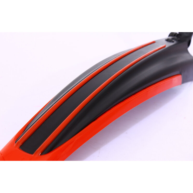 2 buah spatbor sepeda plastik portabel dan dapat disesuaikan untuk sepeda gunung, mudah dirakit warna merah terang