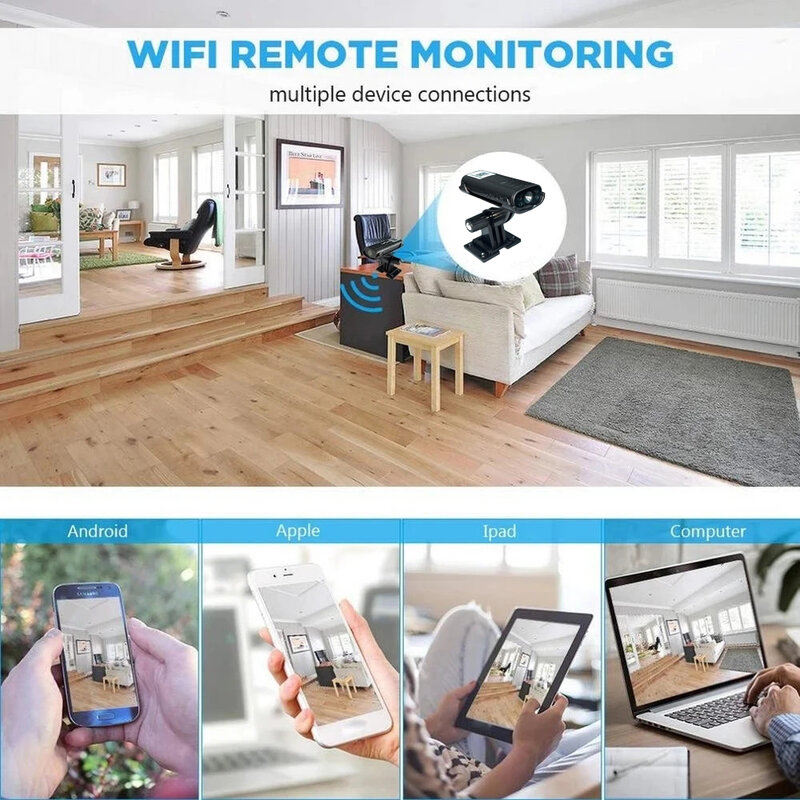 Minicámara inteligente de seguridad para el hogar, videocámara de acción inalámbrica con WiFi, 1080P, HD, visión remota, PK A9