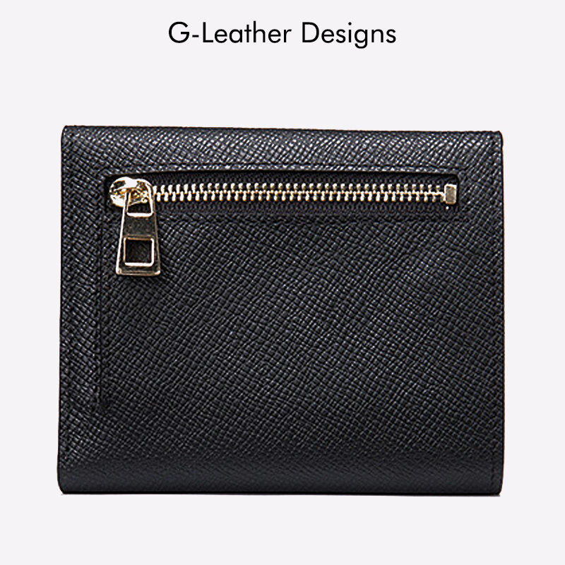 Genuine Leather Ladies Short Wallet Saffiano Leather Envelope Purse Trifold Women Wallet Card Holder Coin Pocket