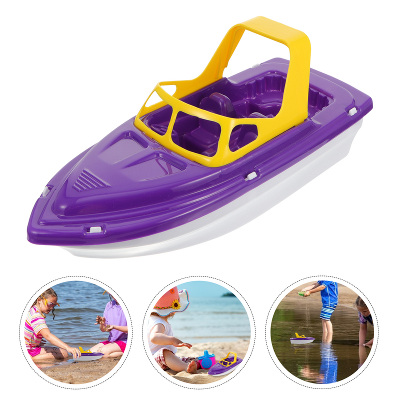 Barco de carreras de plástico para niños pequeños, juguetes de playa interesantes, ducha, baño, juguetes de playa para niños, 1 unidad