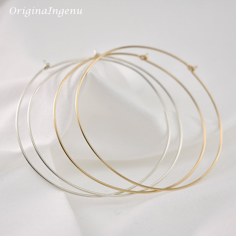 8 Kích Thước Mỏng Đôi Khuyên Tai Vòng Đồ Trang Sức Bạc 925/Vàng Lấp Đầy D'oreille Vàng Vintage Pendientes Oorbellen Earrinngs Dành Cho Nữ