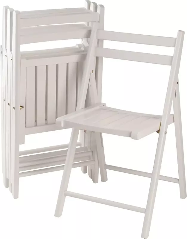 Winsome Robin-Juego plegable, silla blanca, mediana, 4 piezas