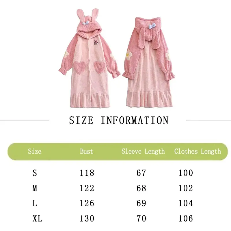 Sanrio-Hello Kitty Coral Fleece Camisola para Mulheres, Pijama De Flanela, Robe Quente, Pijama Dos Desenhos Animados, Roupas De Casa