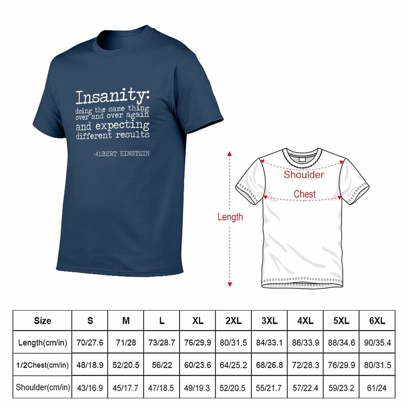 Neue Definition von Wahnsinn Zitat-T-Shirt Grafik T-Shirt Hippie Kleidung Hemden Grafik T-Shirts schwere T-Shirts für Männer