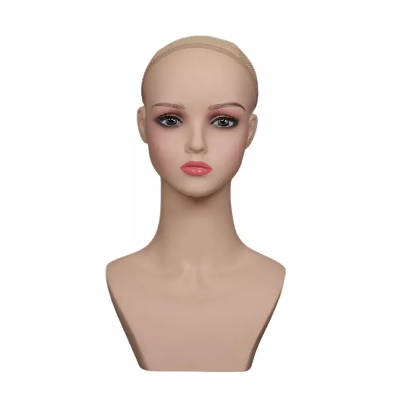 Manequim realista para perucas femininas Display, boneca cabeças para peruca e chapéu Display